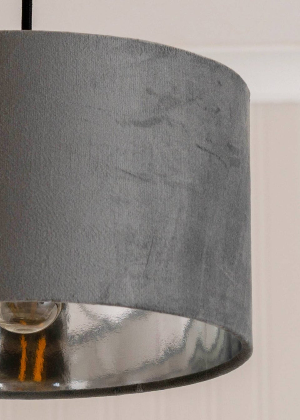 ValueLights Reni Velvet Grey Drum