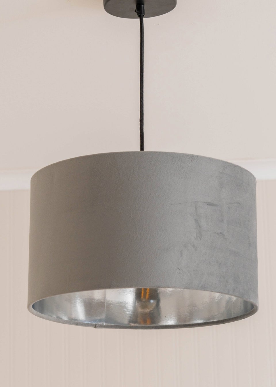 ValueLights Reni Velvet Grey Drum