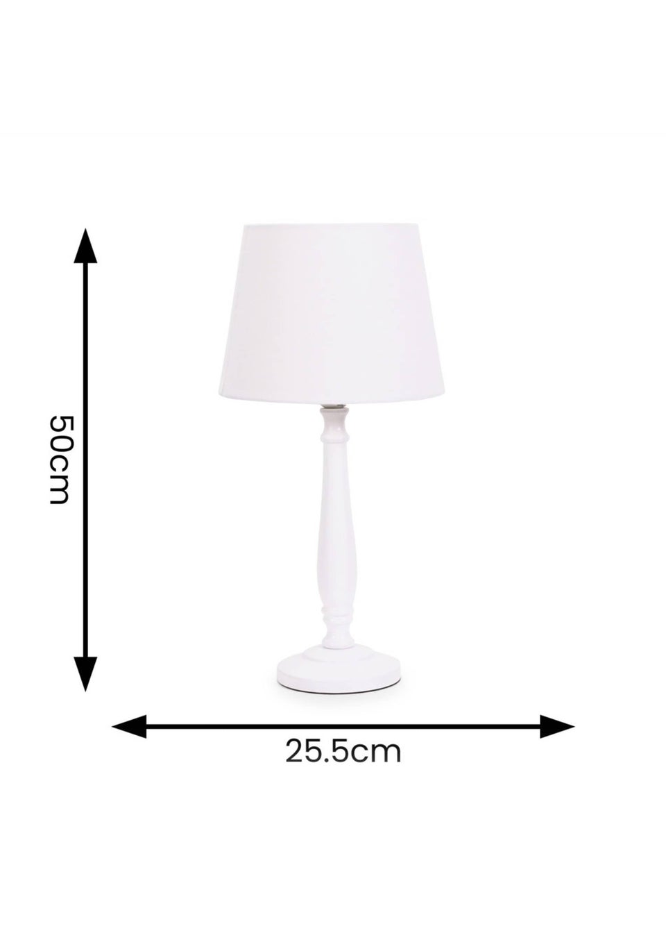 ValueLights Victoria Painted White Table Lamp with Small Tapered Shade