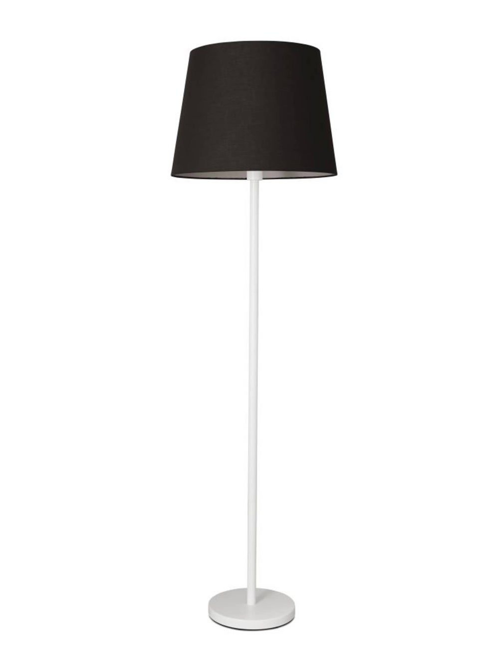 ValueLights Charlie Painted White Floor Lamp with Large Tapered Shade