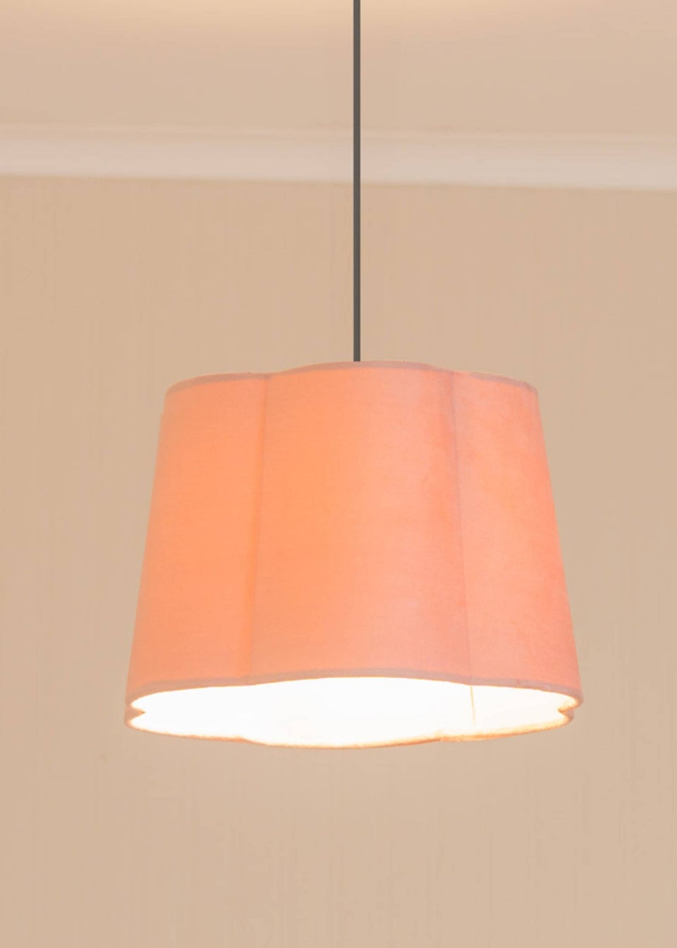 ValueLights Medium Amy Velvet Pink Tapered Ceiling Pendant Shade