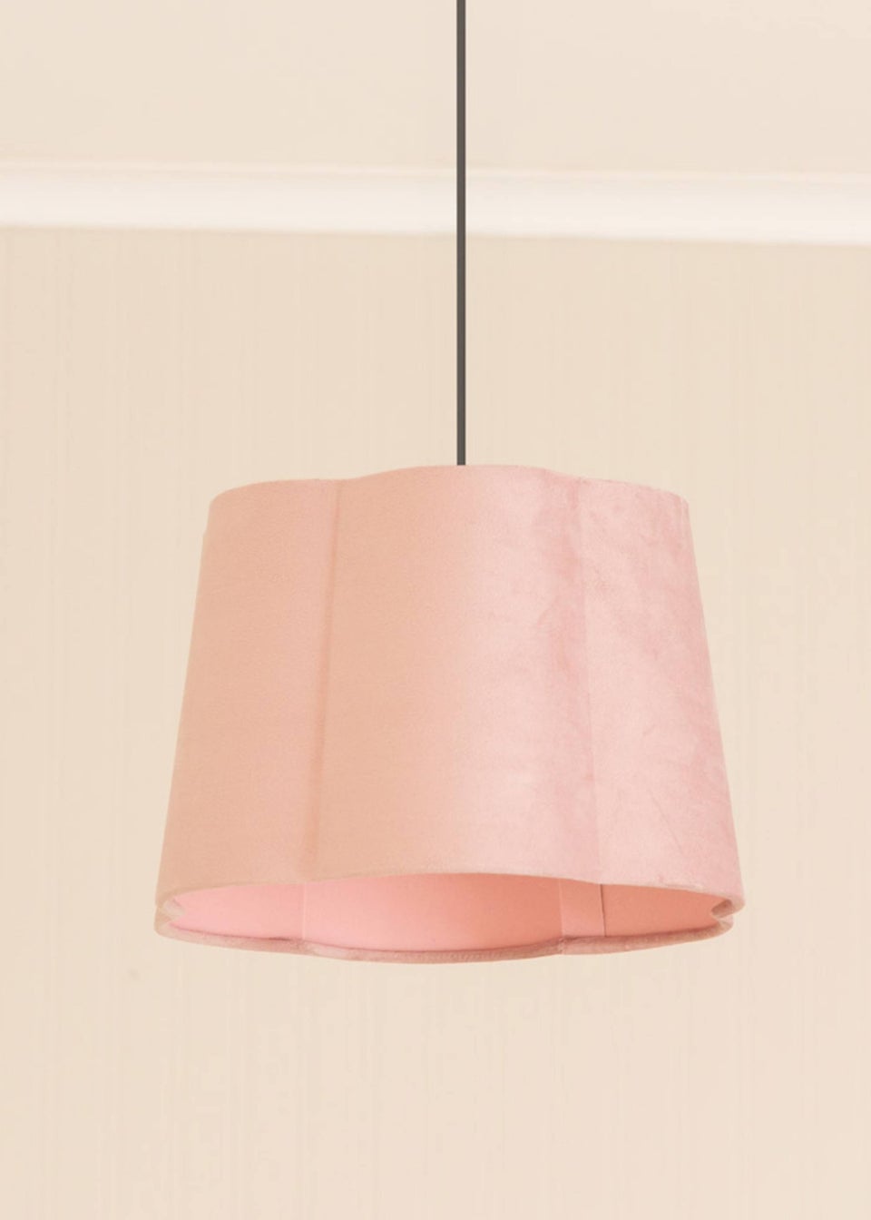 ValueLights Medium Amy Velvet Pink Tapered Ceiling Pendant Shade
