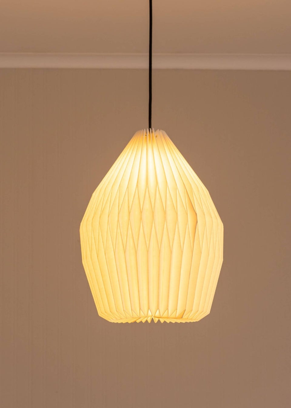 ValueLights Medium Astrid Matte White Paper Hourglass Ceiling Pendant Shade