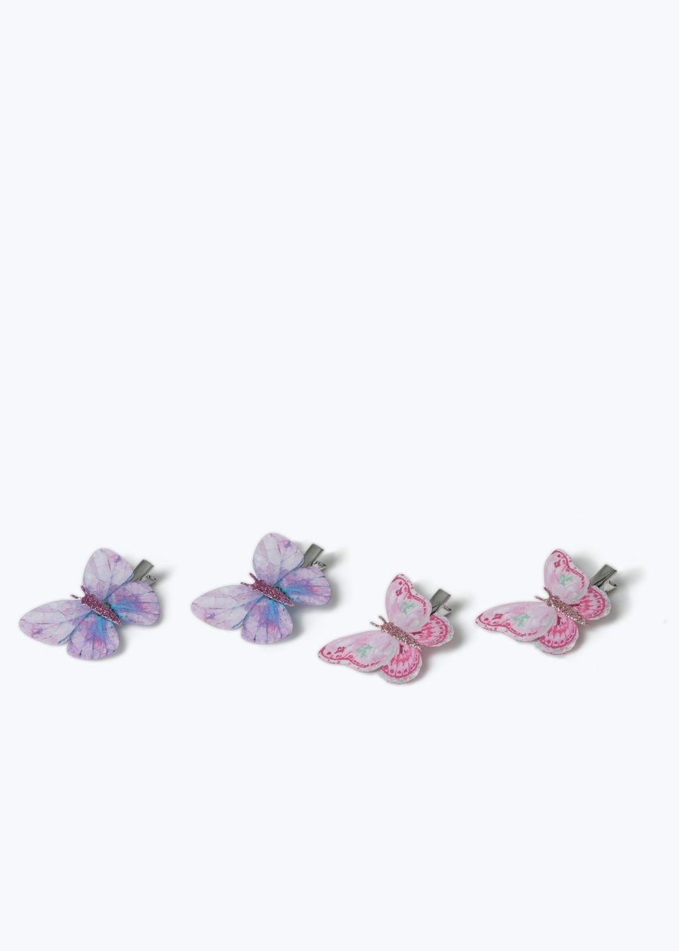 Flitzy 4 Pack Purple Glitter Butterfly Clips