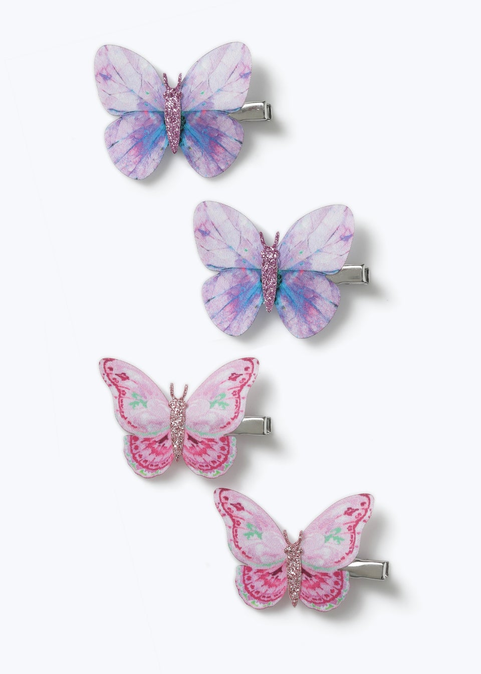 Flitzy 4 Pack Purple Glitter Butterfly Clips