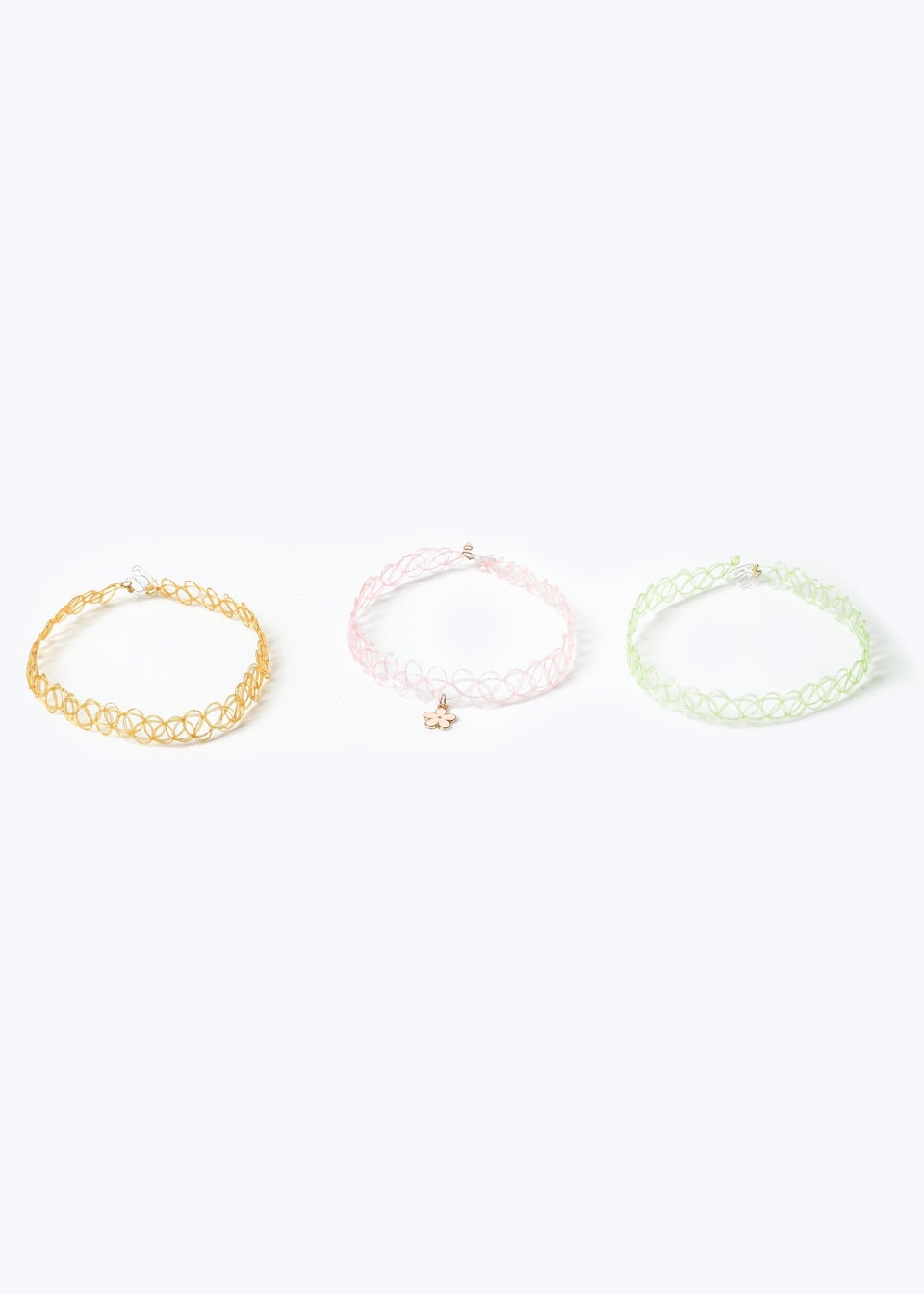Flitzy 3 Pack Multicoloured Flower Motif Chockers