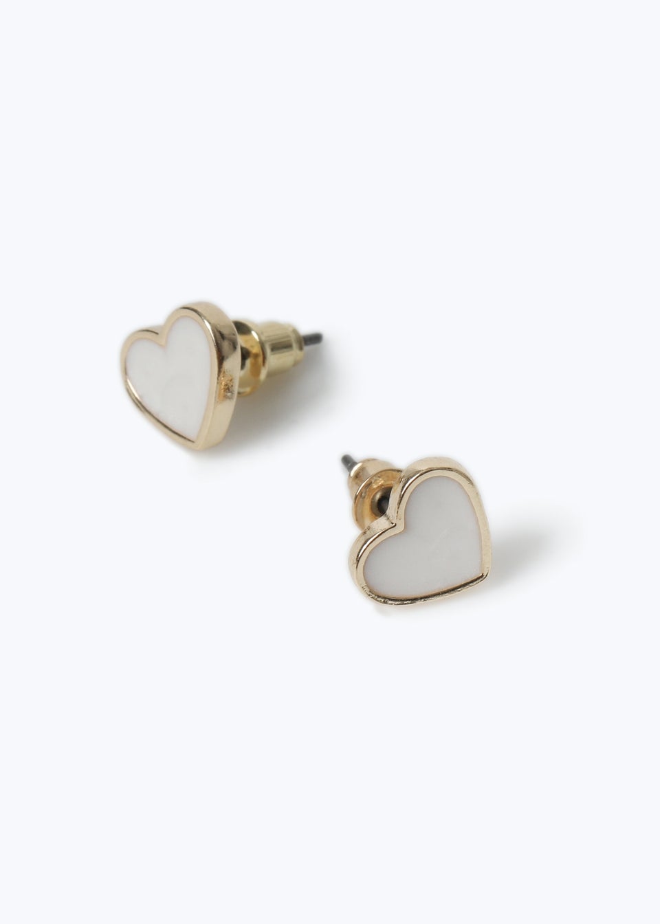 Muse White Heart Mini Me Earrings