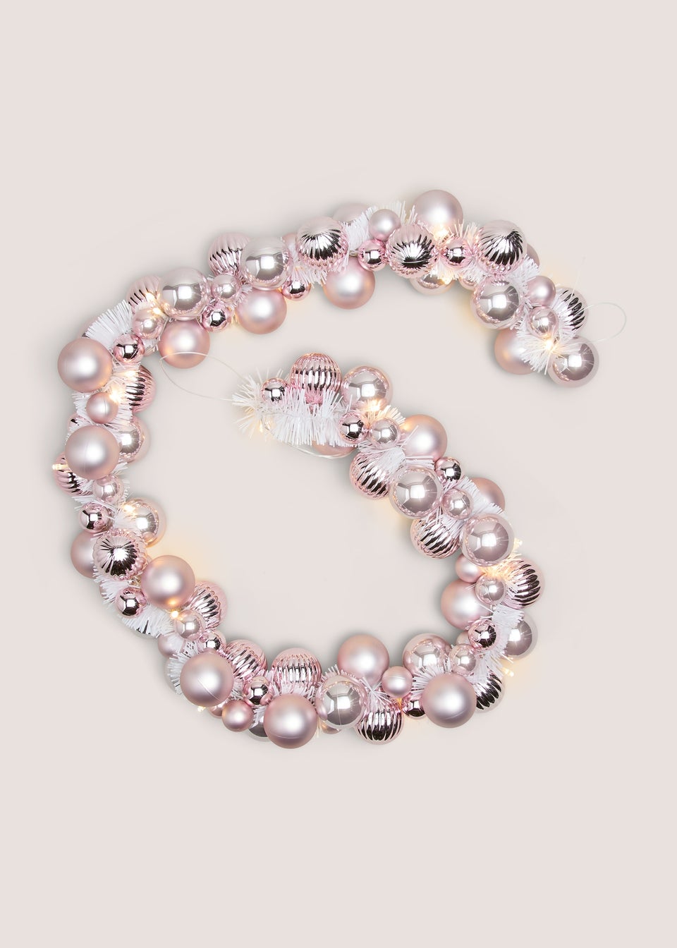 Pink Pre Lit Bauble Garland