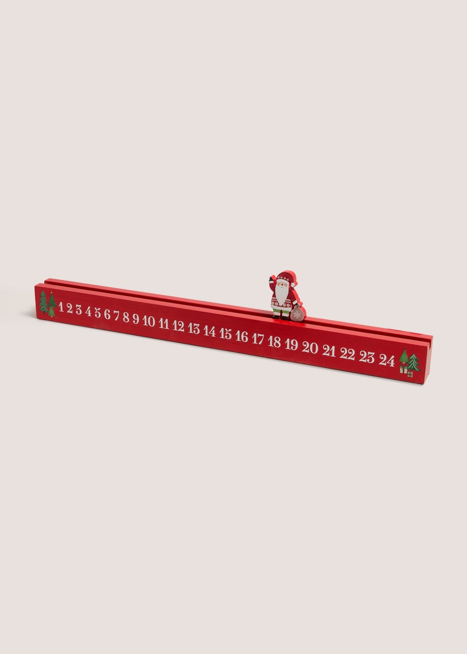 Red Wooden Countdown Mistletoe Decoration