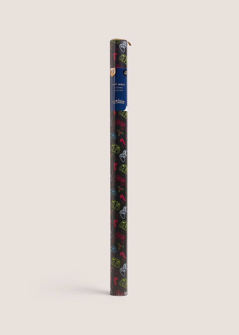 Black Christmas Gamer Gift Wrap