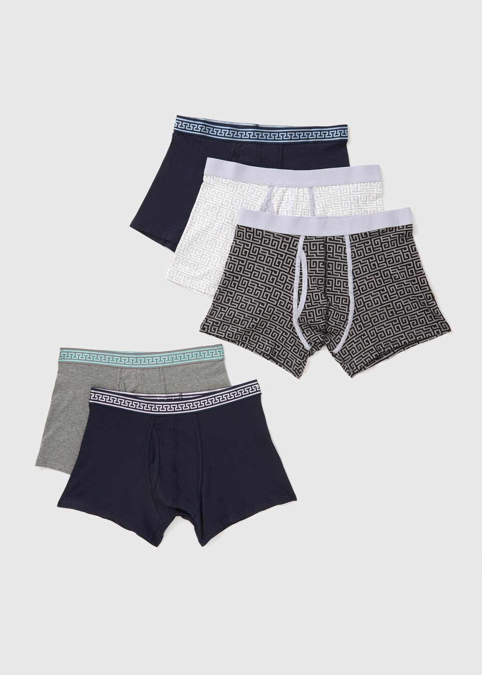 3 Pack Multicolour Metallic Geo Printed Boxers