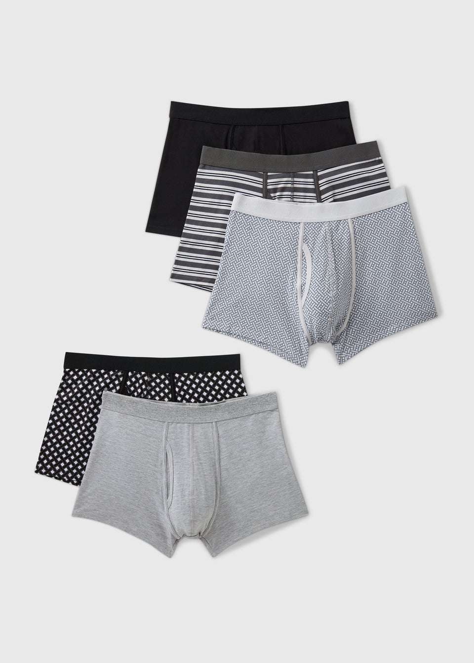 5 Pack Grey Keyhole Trunks