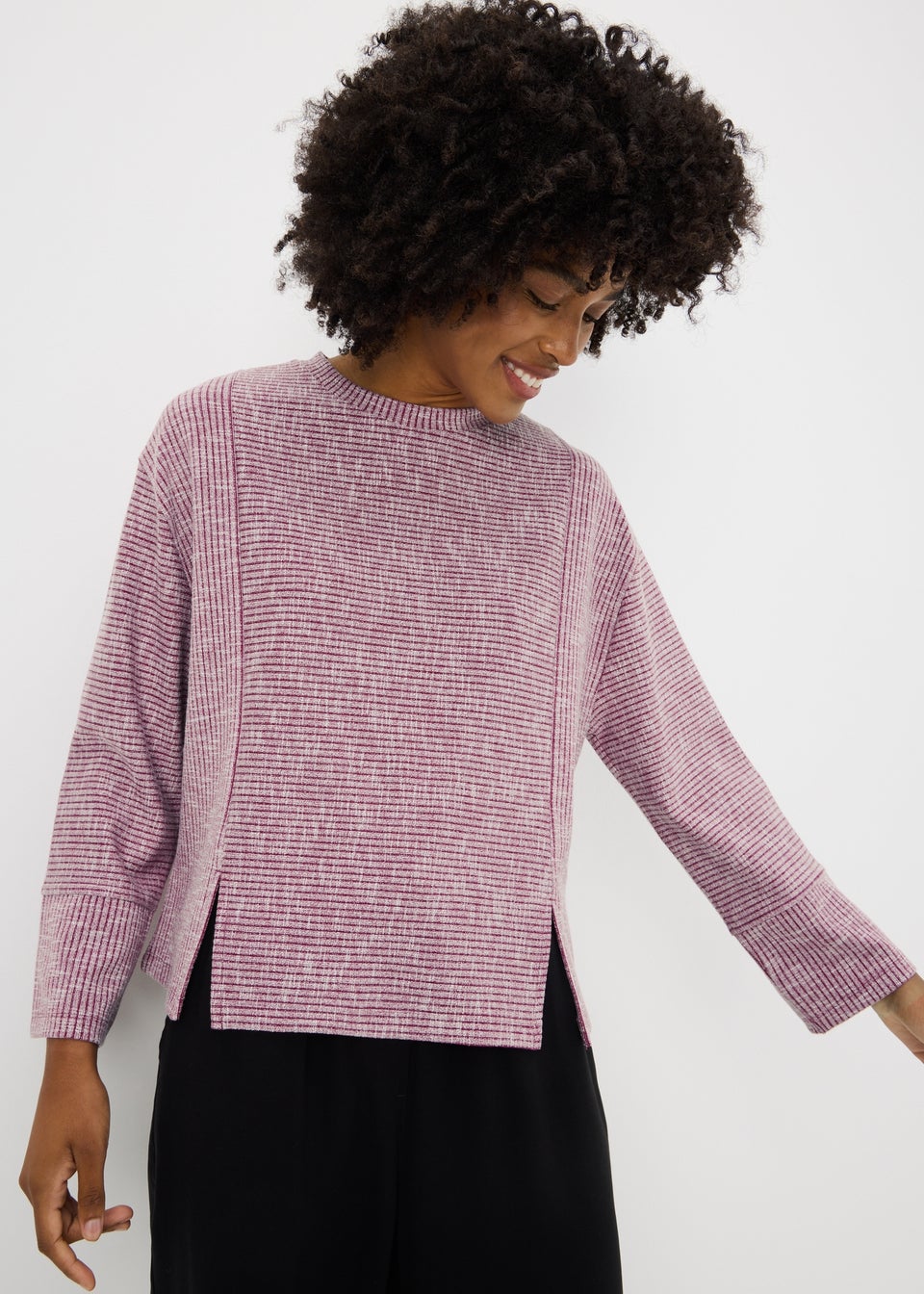 Burgundy Cutabout Textured Snit Jumper