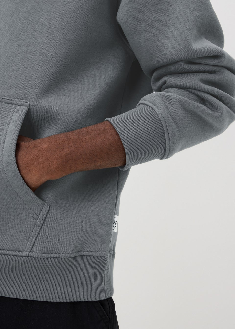 Grey Relaxed Pull On Hoodie