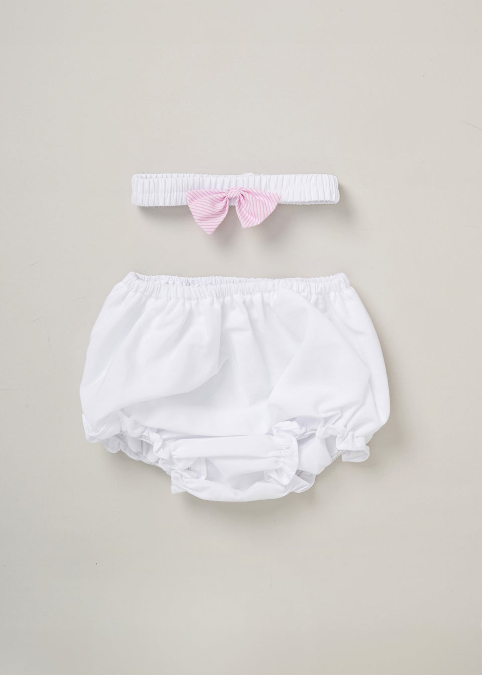 Rock a Bye Baby Two Pack Dress Knickers & Bow Headband Outfit Set (9-24 mnths)