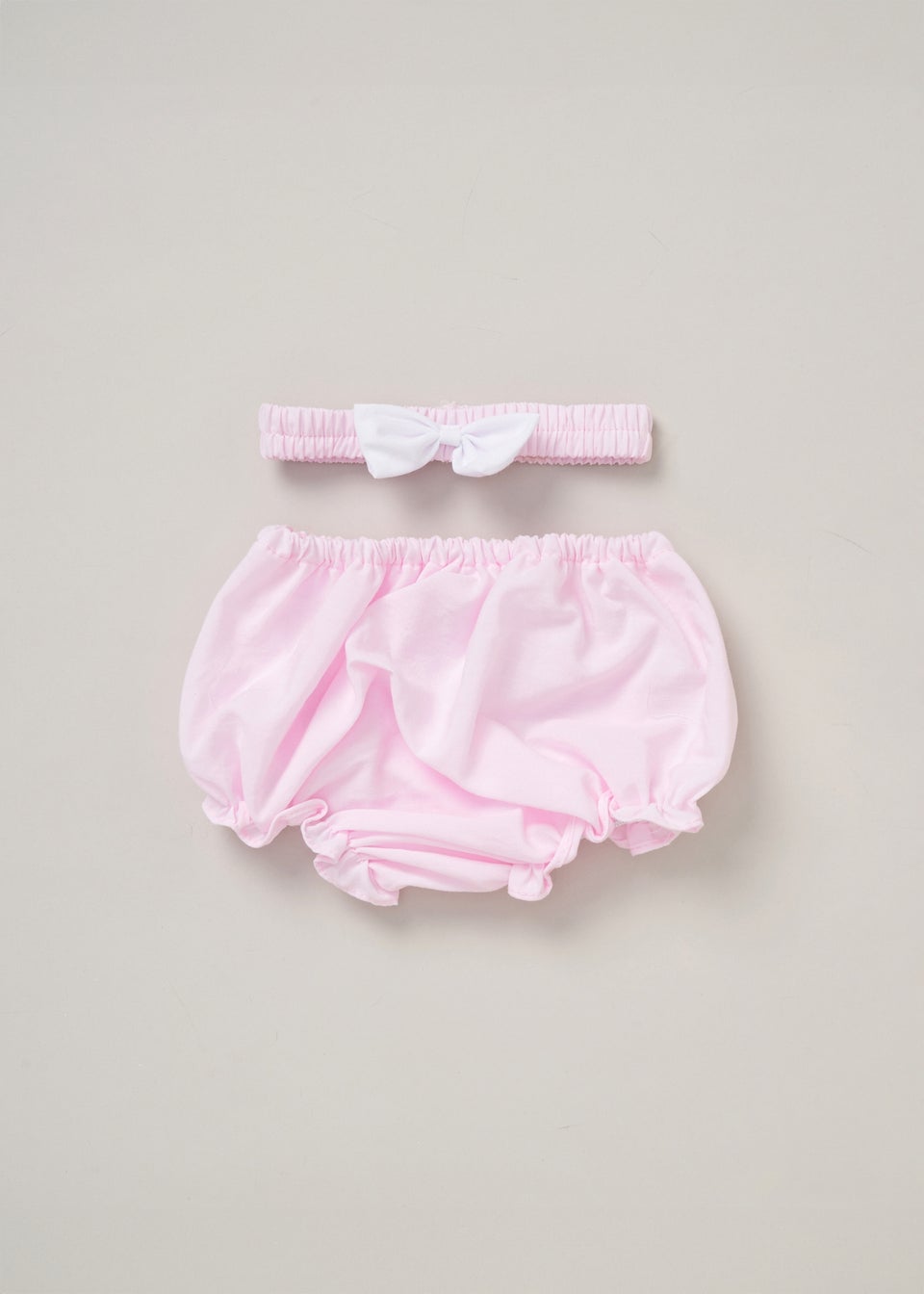 Rock a Bye Baby Soft Pink Dress Knickers & Bow Headband Outfit Set (9-24 mnths)