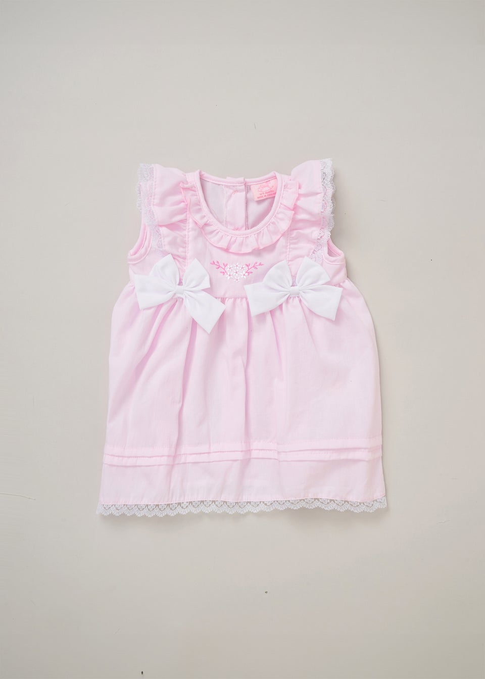 Rock a Bye Baby Soft Pink Dress Knickers & Bow Headband Outfit Set (9-24 mnths)