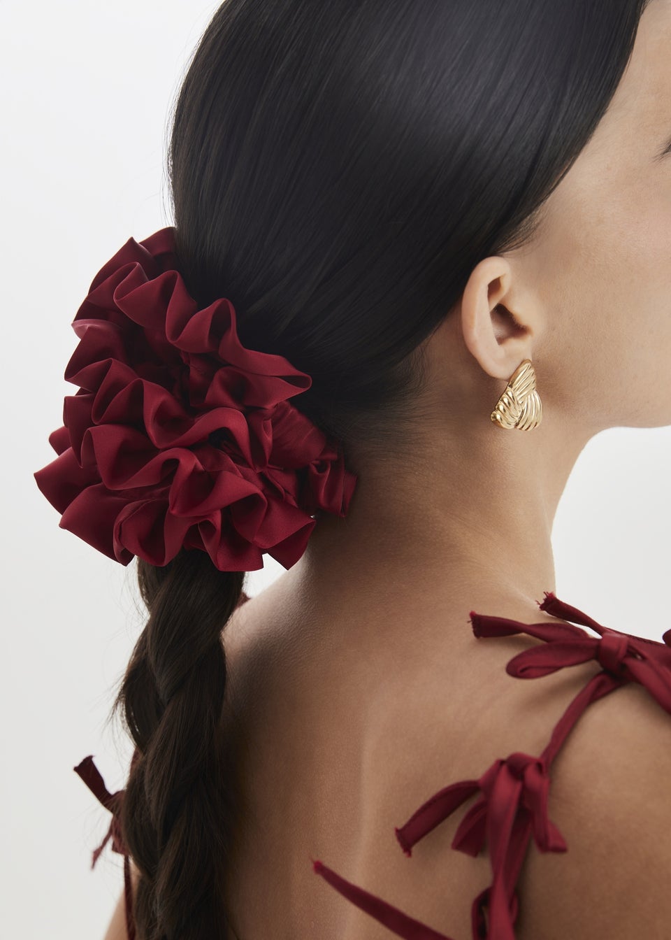 Madein Red Ruby Frill Scrunchie