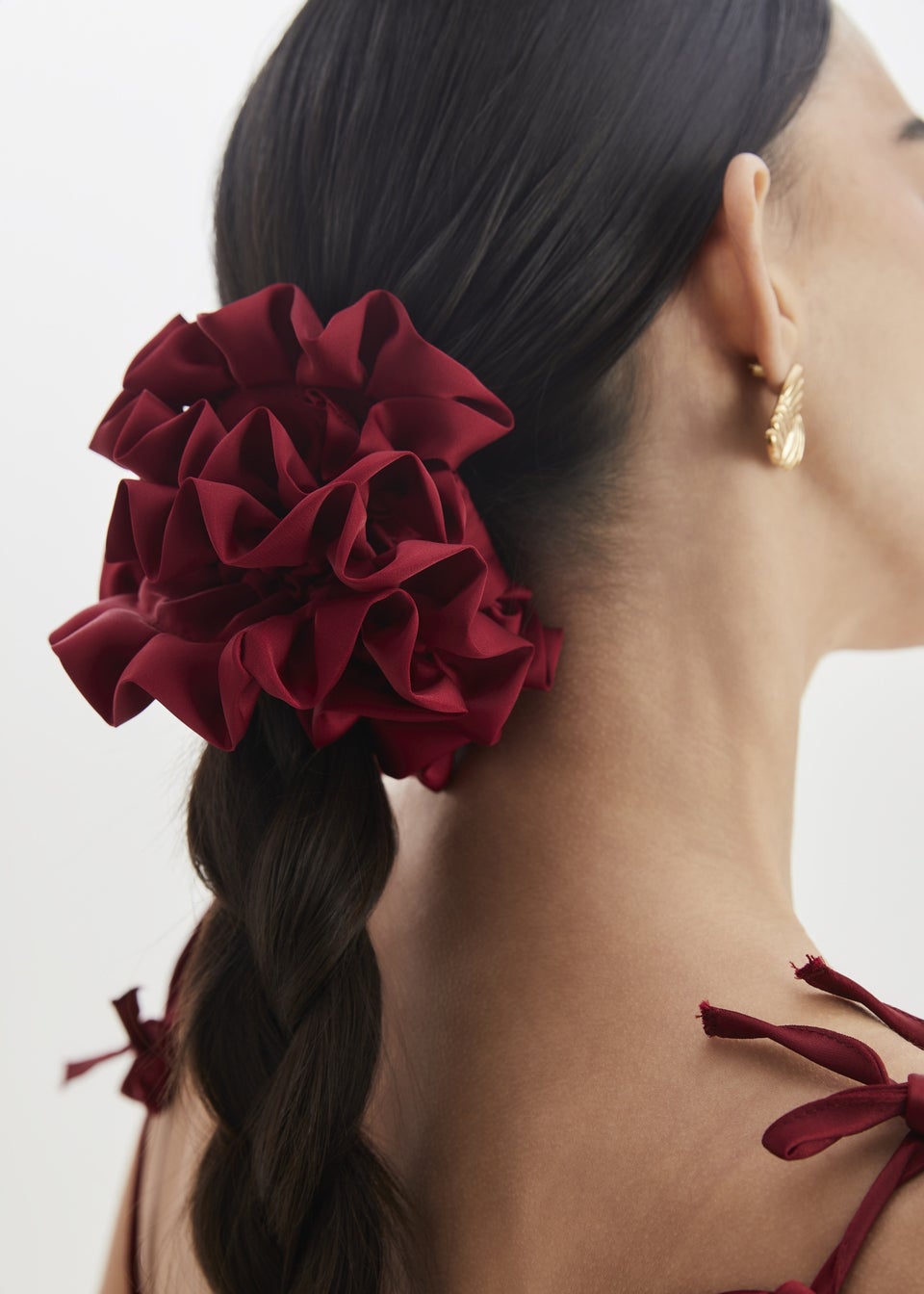 Madein Red Ruby Frill Scrunchie