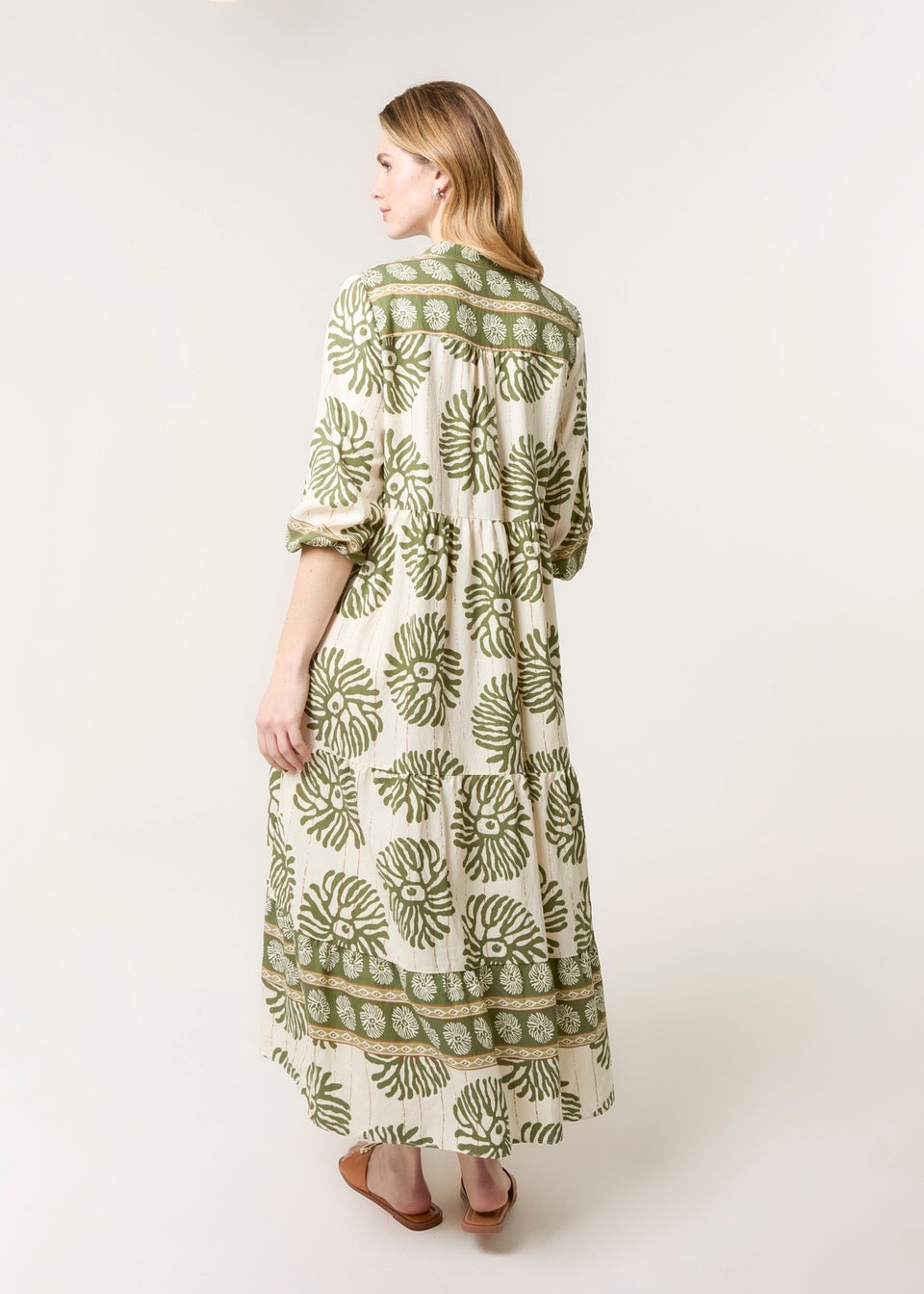 Blue Vanilla Khaki Oversized Smock Dress