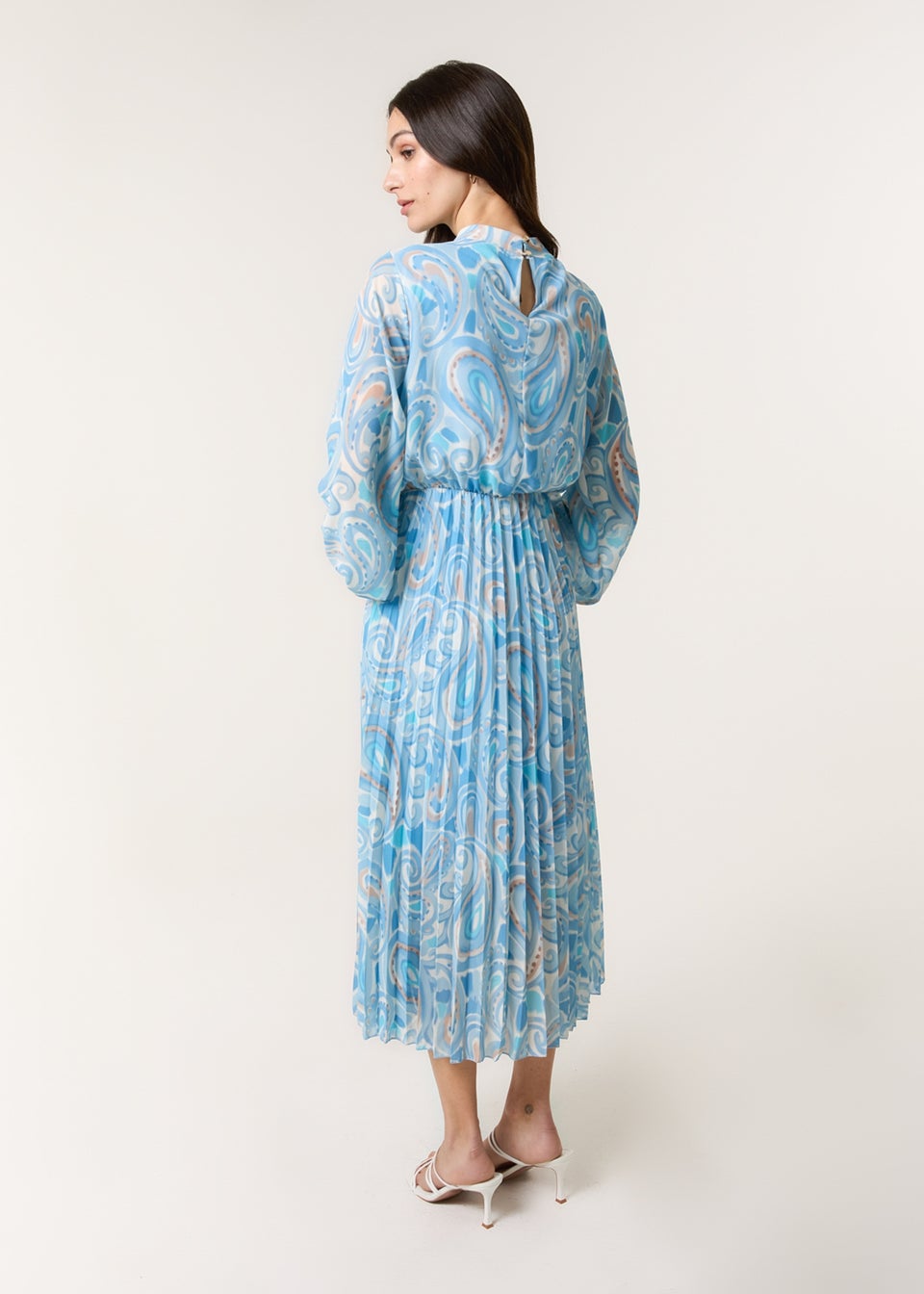 Blue Vanilla Blue Watercolour Paisley Dress