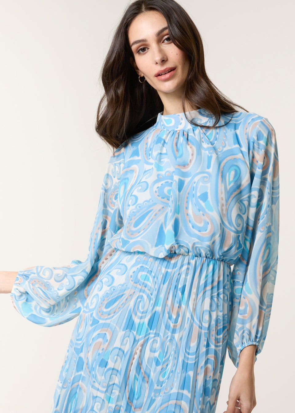 Blue Vanilla Blue Watercolour Paisley Dress