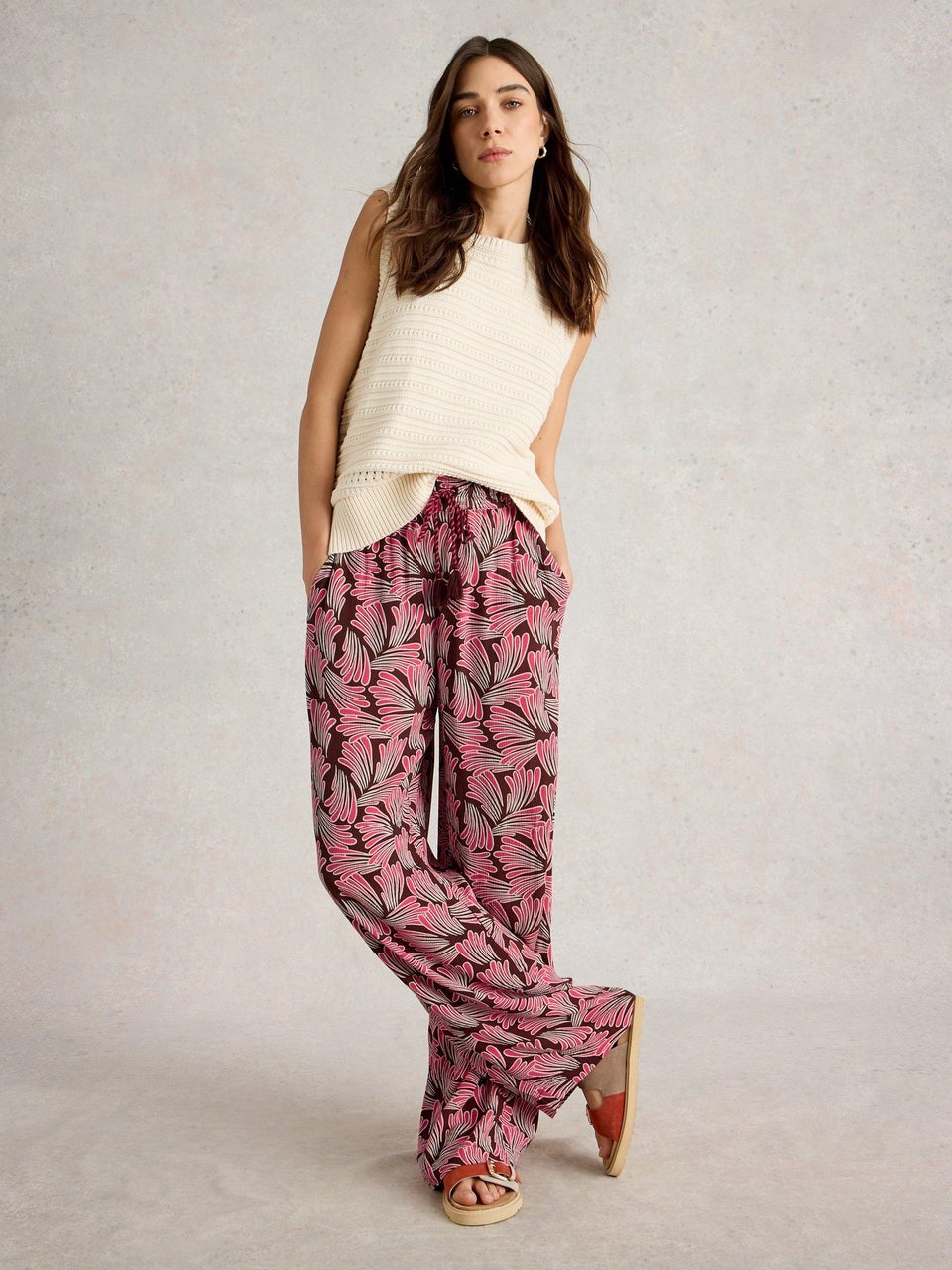 Belle Crinkle Hose mit weitem Bein