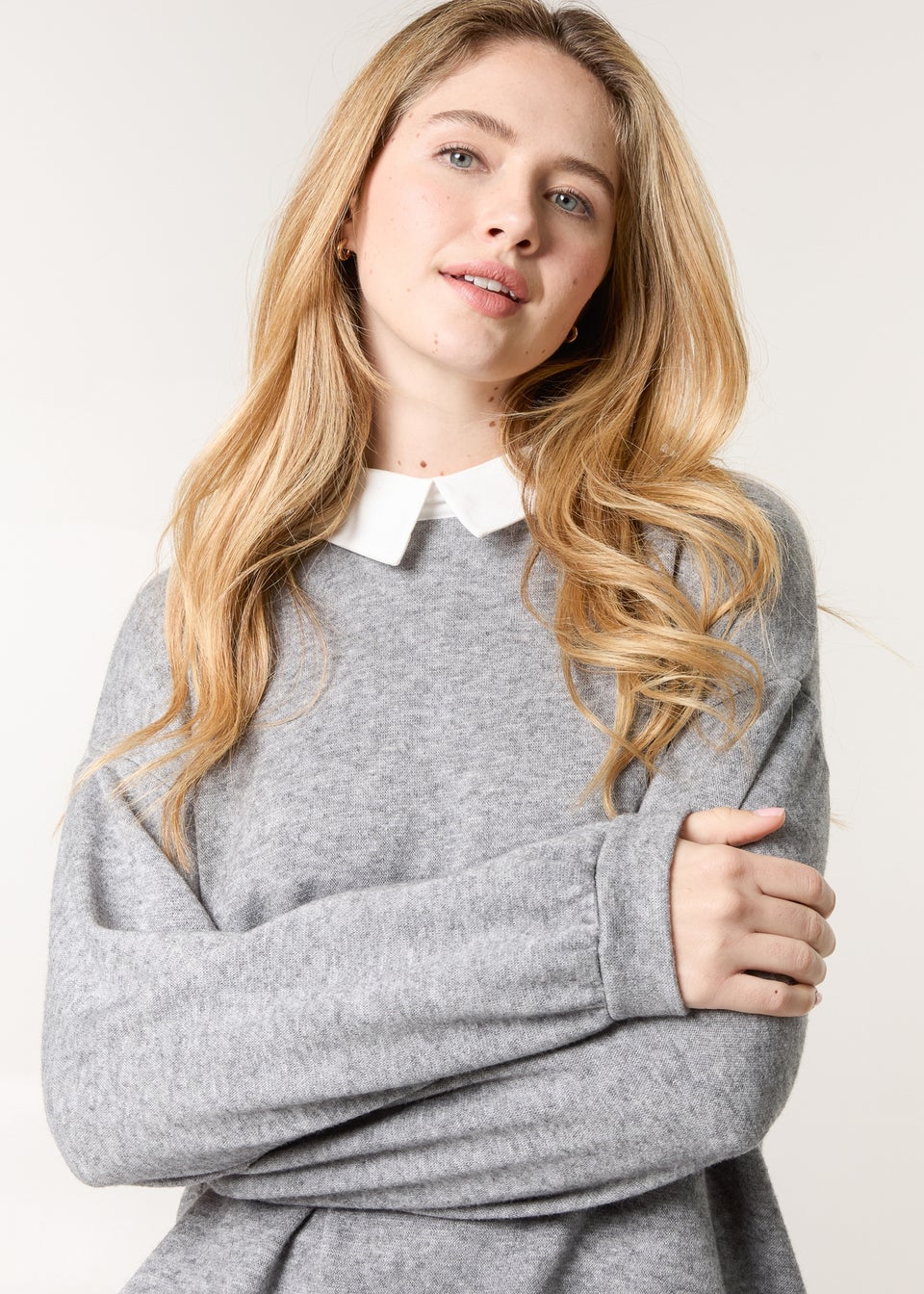 Blue Vanilla Light Grey 2in1 Cut & Sew Sweater