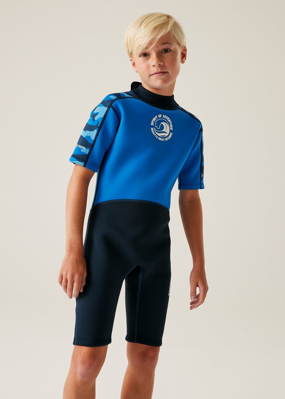 Regatta Blue Navy Camo Kids' Junior Lightweight Wetsuit