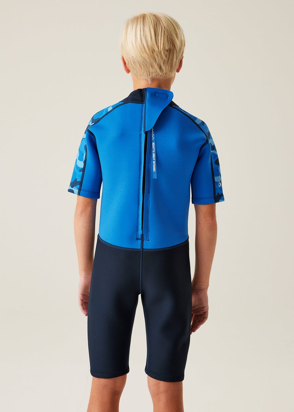 Regatta Blue Navy Camo Kids' Junior Lightweight Wetsuit