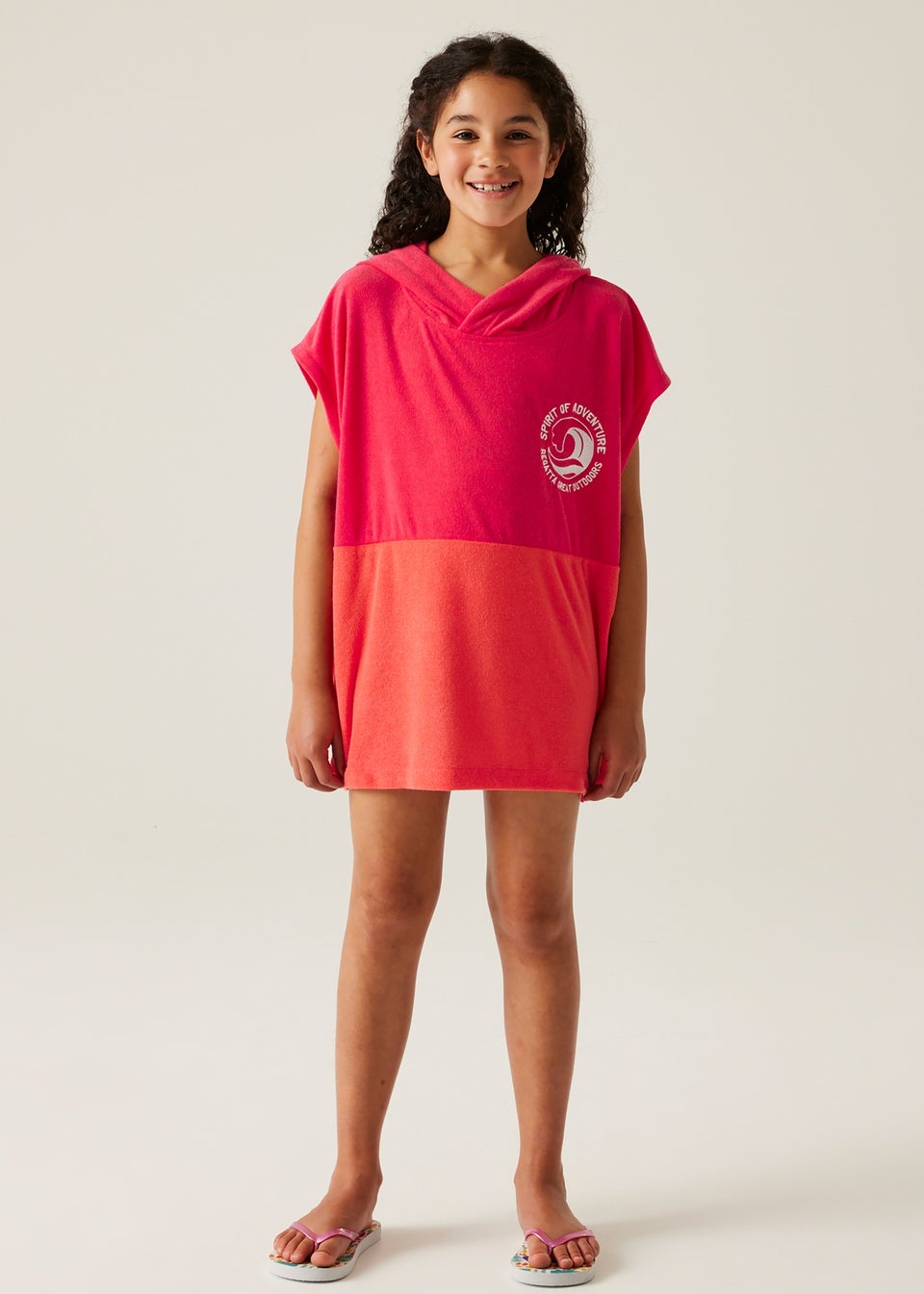 Regatta Pop Peach Bloom Kids Towel II Robe (3- 13 Yrs)