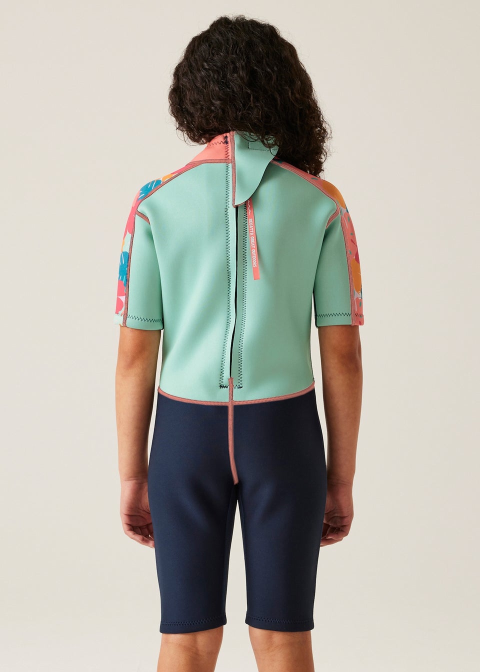 Regatta Tropical Leaf Blue Navy Kids' Junior Lightweight Wetsuit