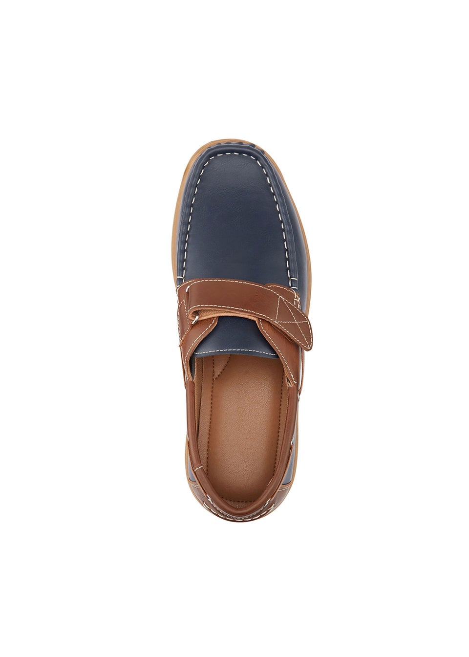 Cotton Traders Dark Blue Adjustable Boat Shoes