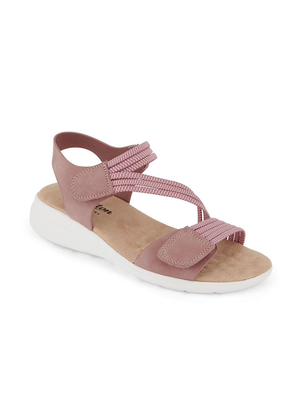 Cotton Traders Pink Elasticated Adjustable Sandals