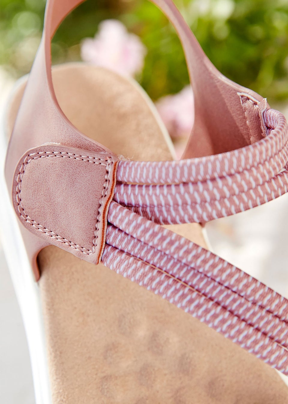 Cotton Traders Pink Elasticated Adjustable Sandals