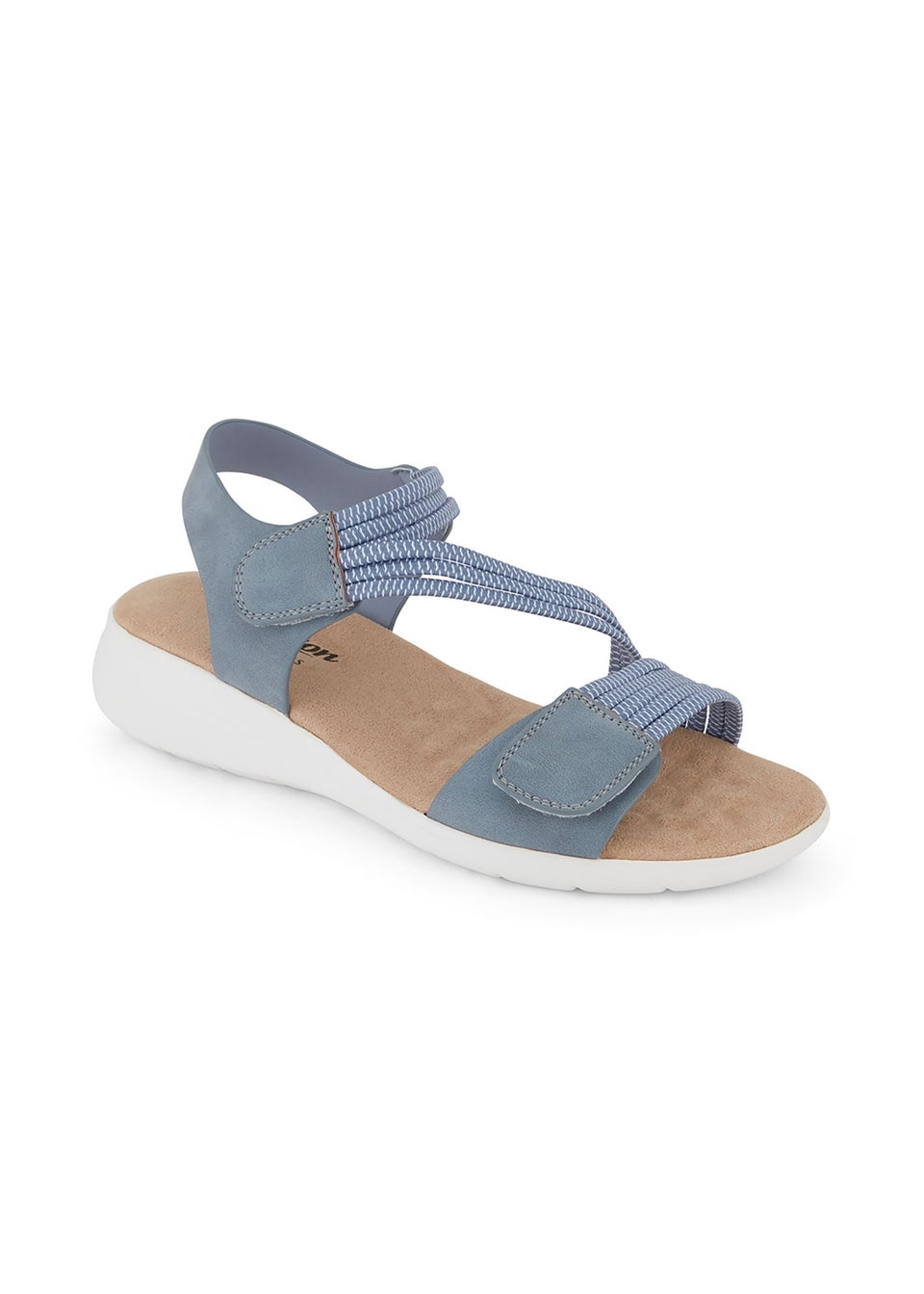 Cotton Traders Blue Elasticated Adjustable Sandals