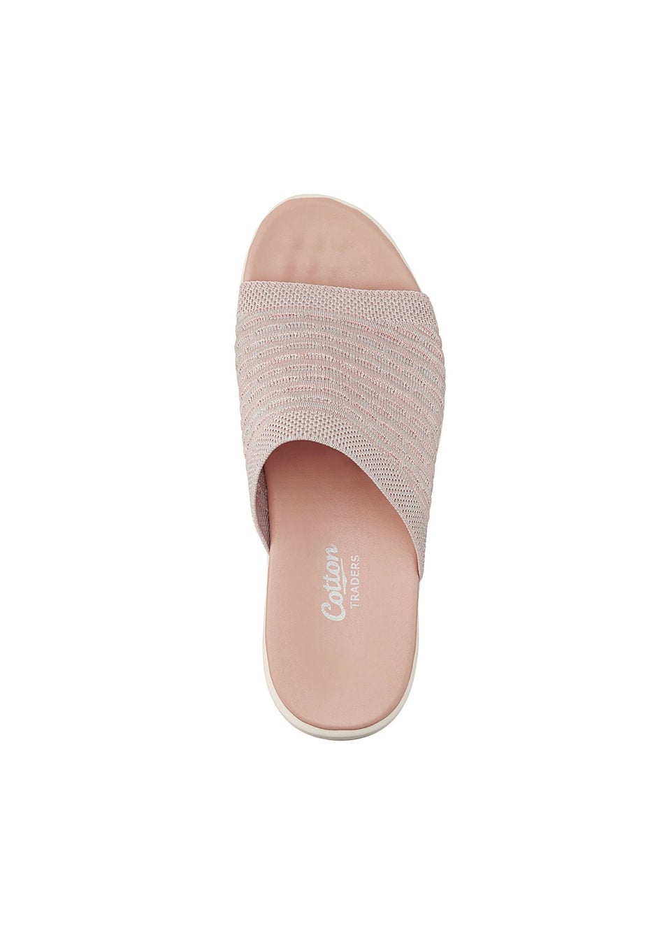 Cotton Traders Pastel Pink Slip On Mule Sandals