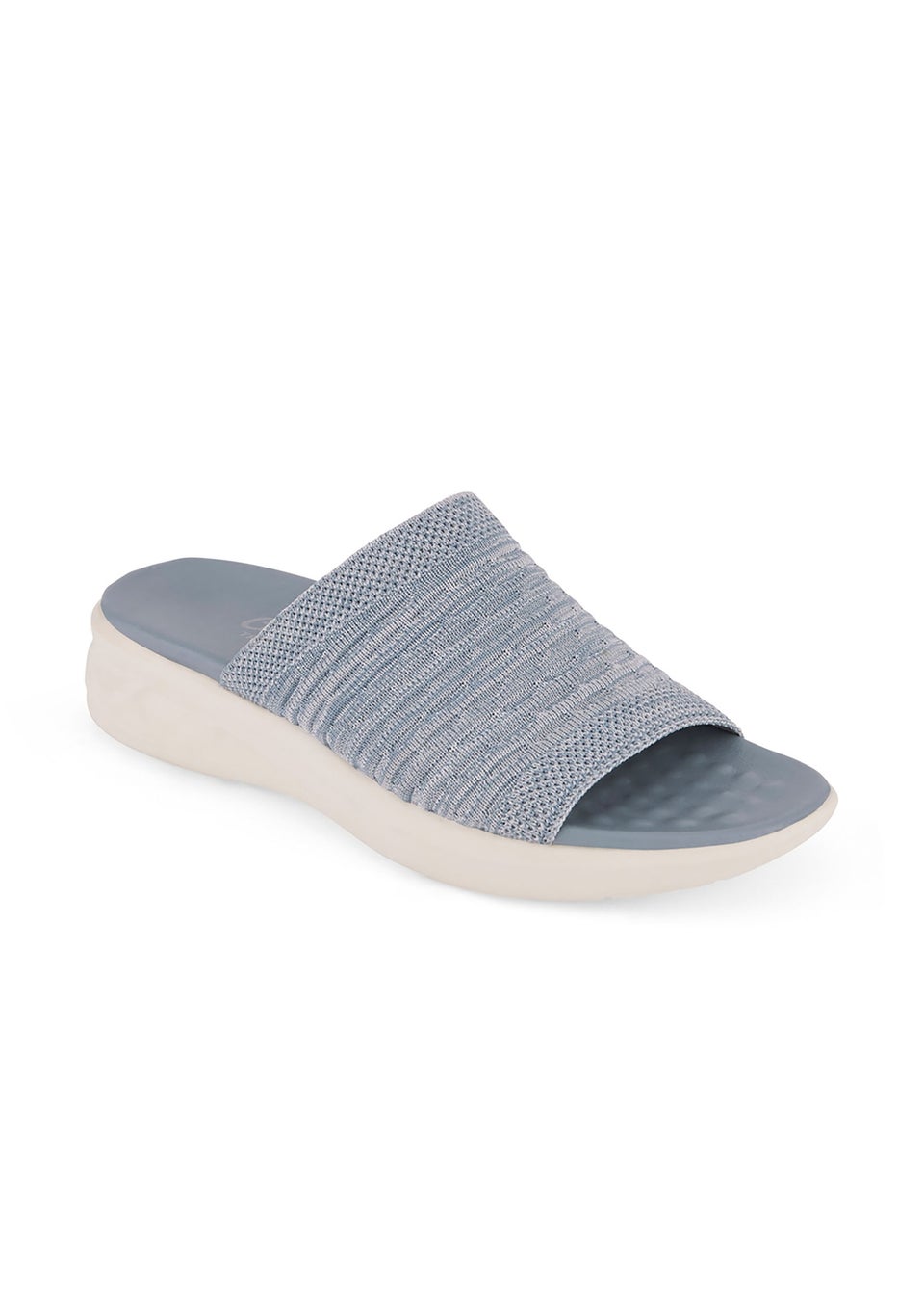 Cotton Traders Light Blue Slip On Mule Sandals
