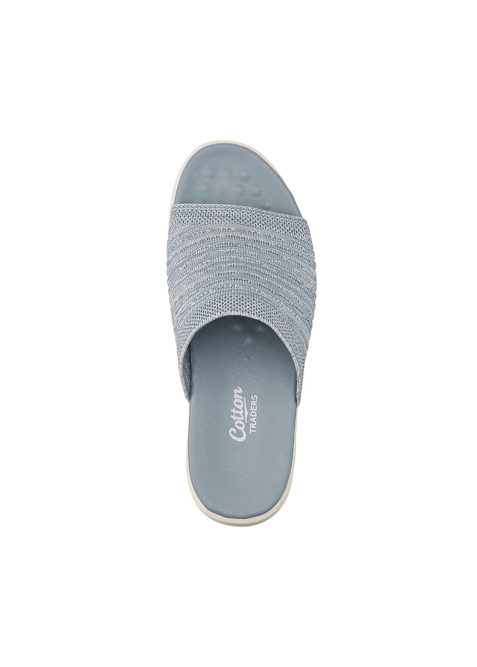 Cotton Traders Light Blue Slip On Mule Sandals