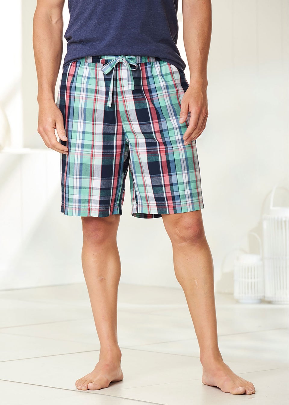 Cotton Traders White Multi Woven Shorts
