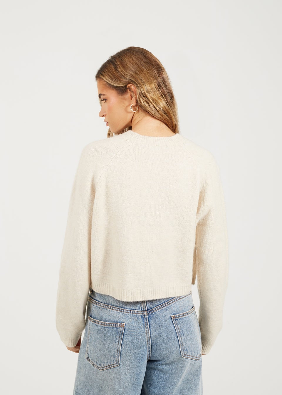 Brave Soul Stone Raglan Sleeve Soft Knit Cardigan