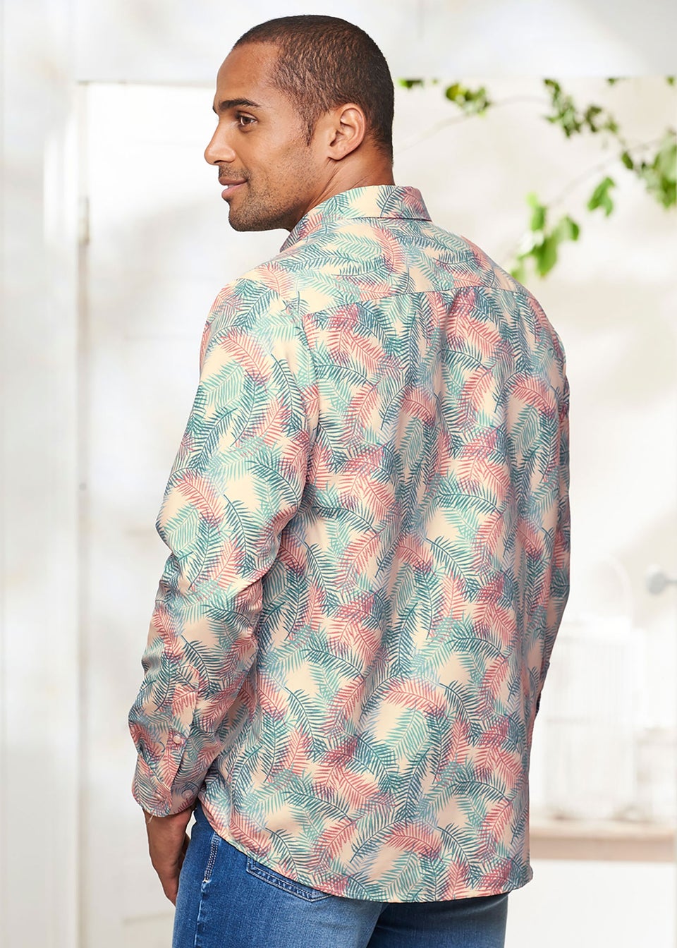 Cotton Traders Fawn Long Sleeve Easy-Iron Print Shirt