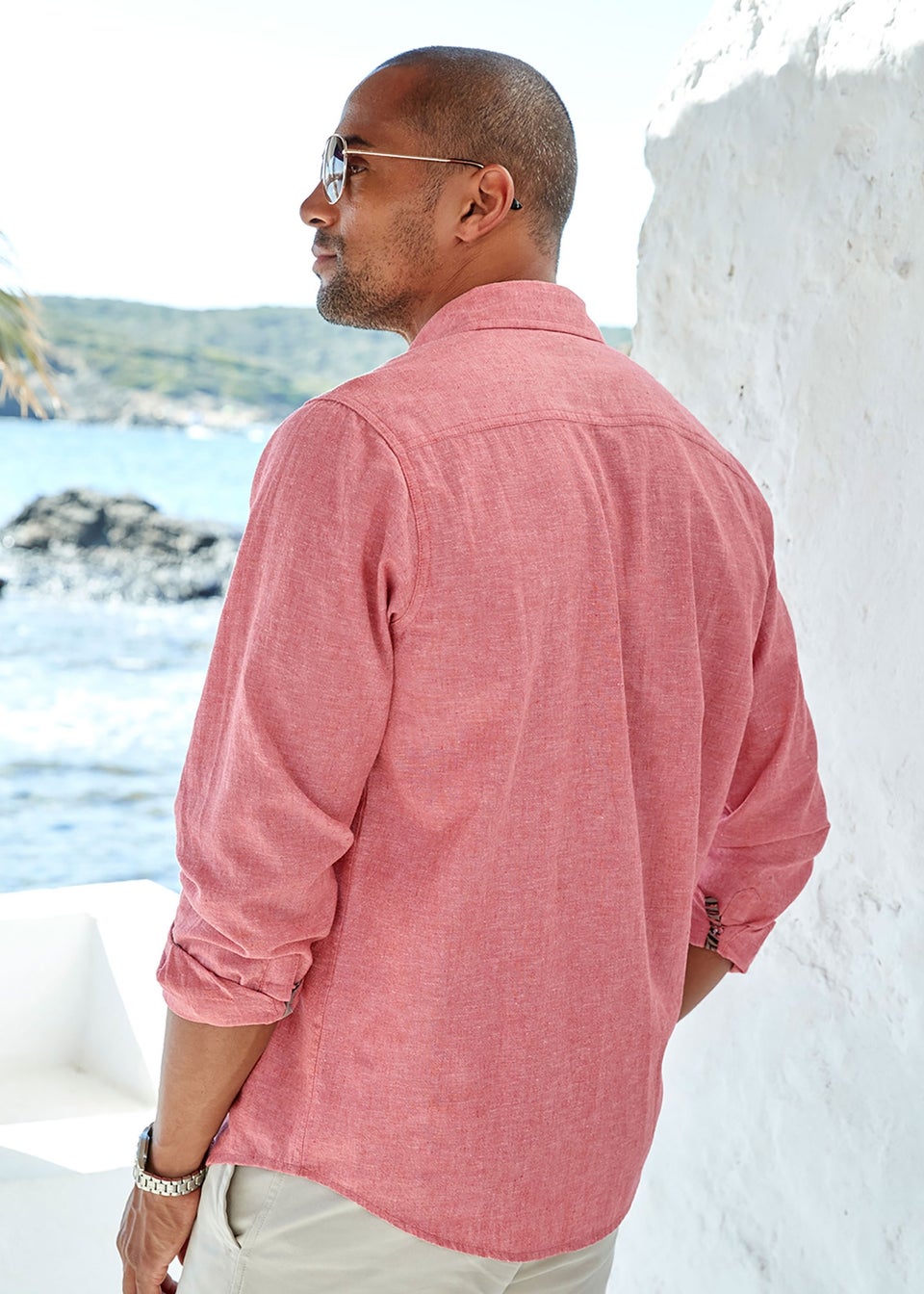 Cotton Traders Peach Long Sleeve Cotton-Rich Shirt