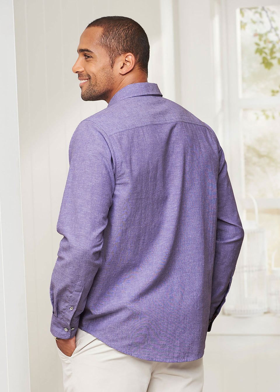 Cotton Traders Dusky Violet Long Sleeve Cotton-Rich Shirt