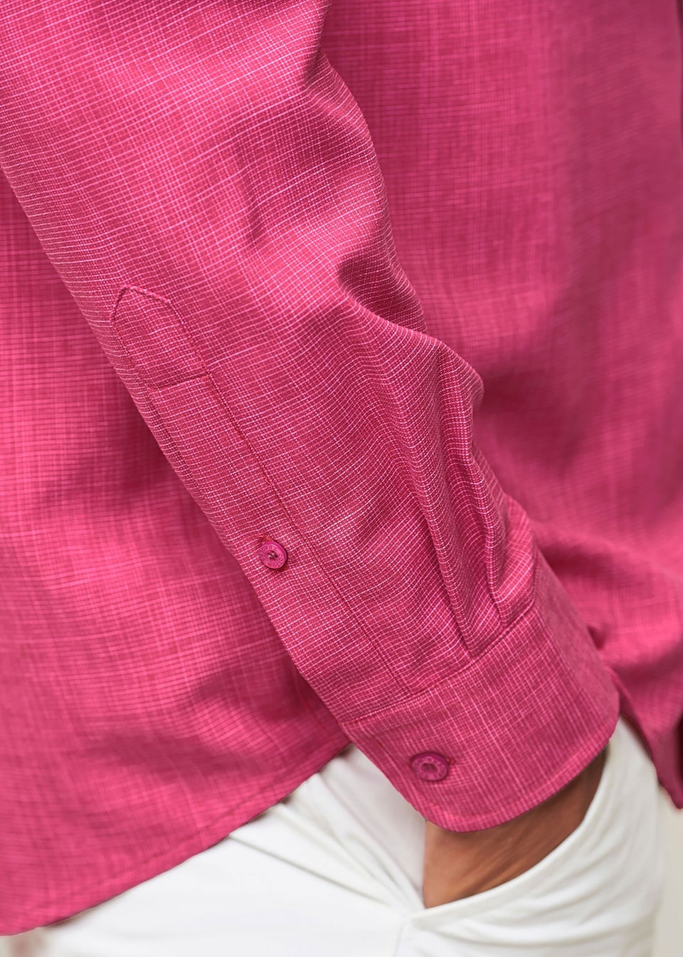 Cotton Traders Dusky Raspberry Long Sleeve Easy-Iron Shirt