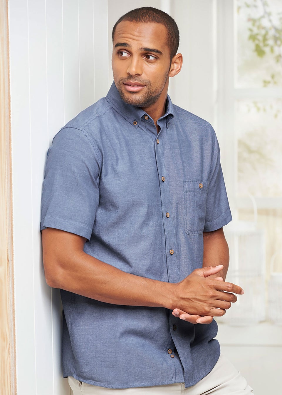 Cotton Traders Airforce Short Sleeve Summer Shirt