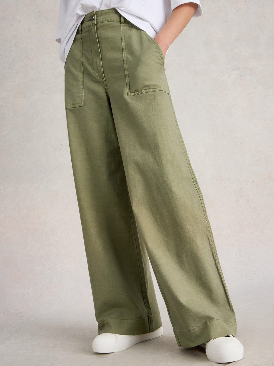 Chinohose Twister mit weitem Bein