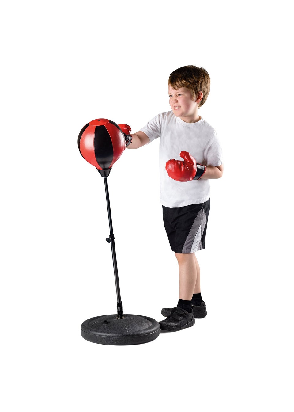 Toyrific Black/Red Medium Punch Ball With Gloves