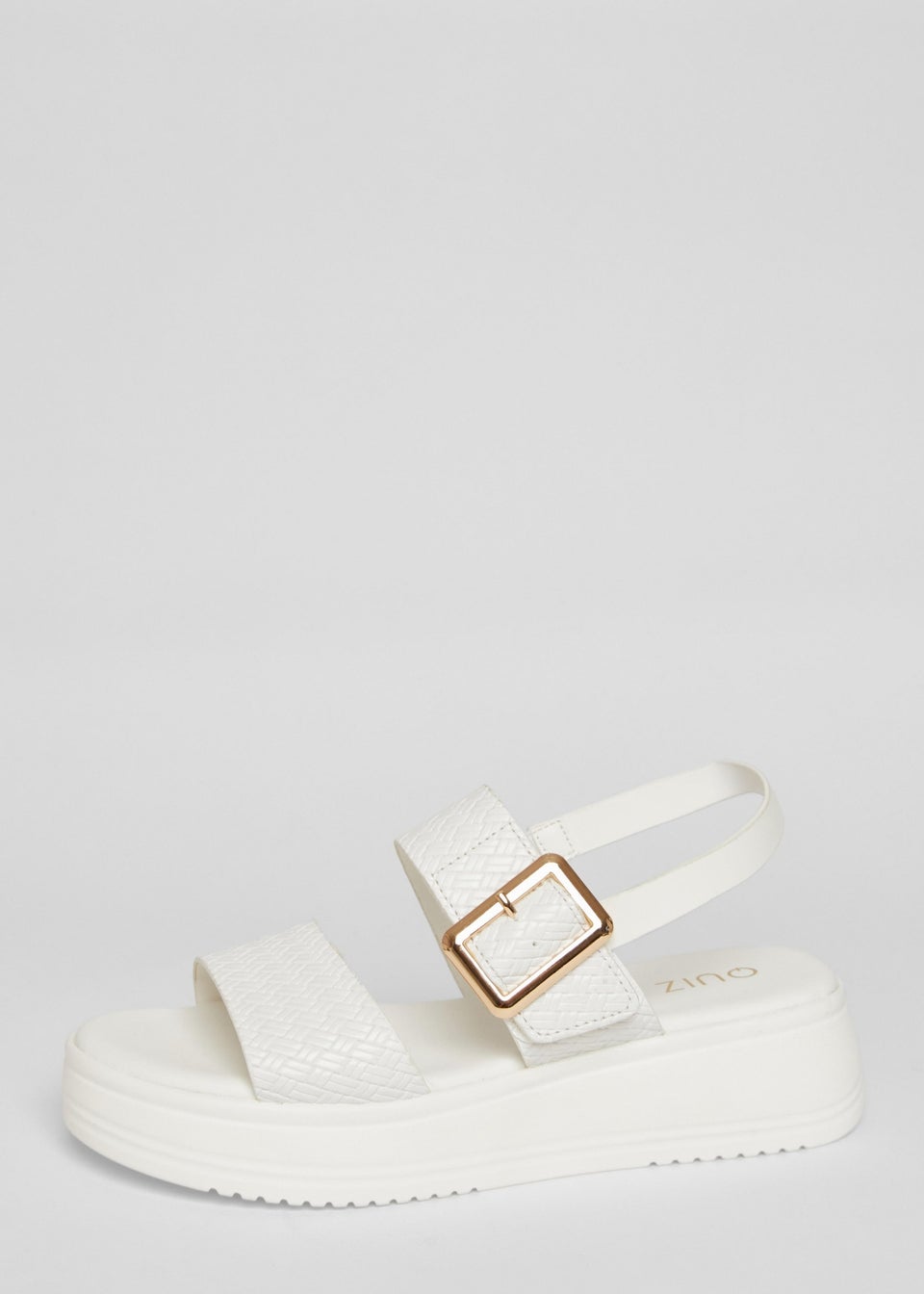 Quiz White Chunky Buckle Sandals