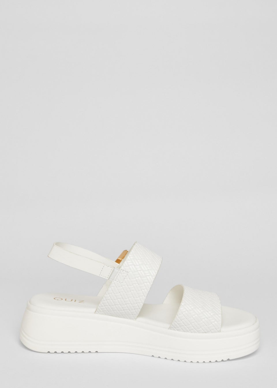Quiz White Chunky Buckle Sandals